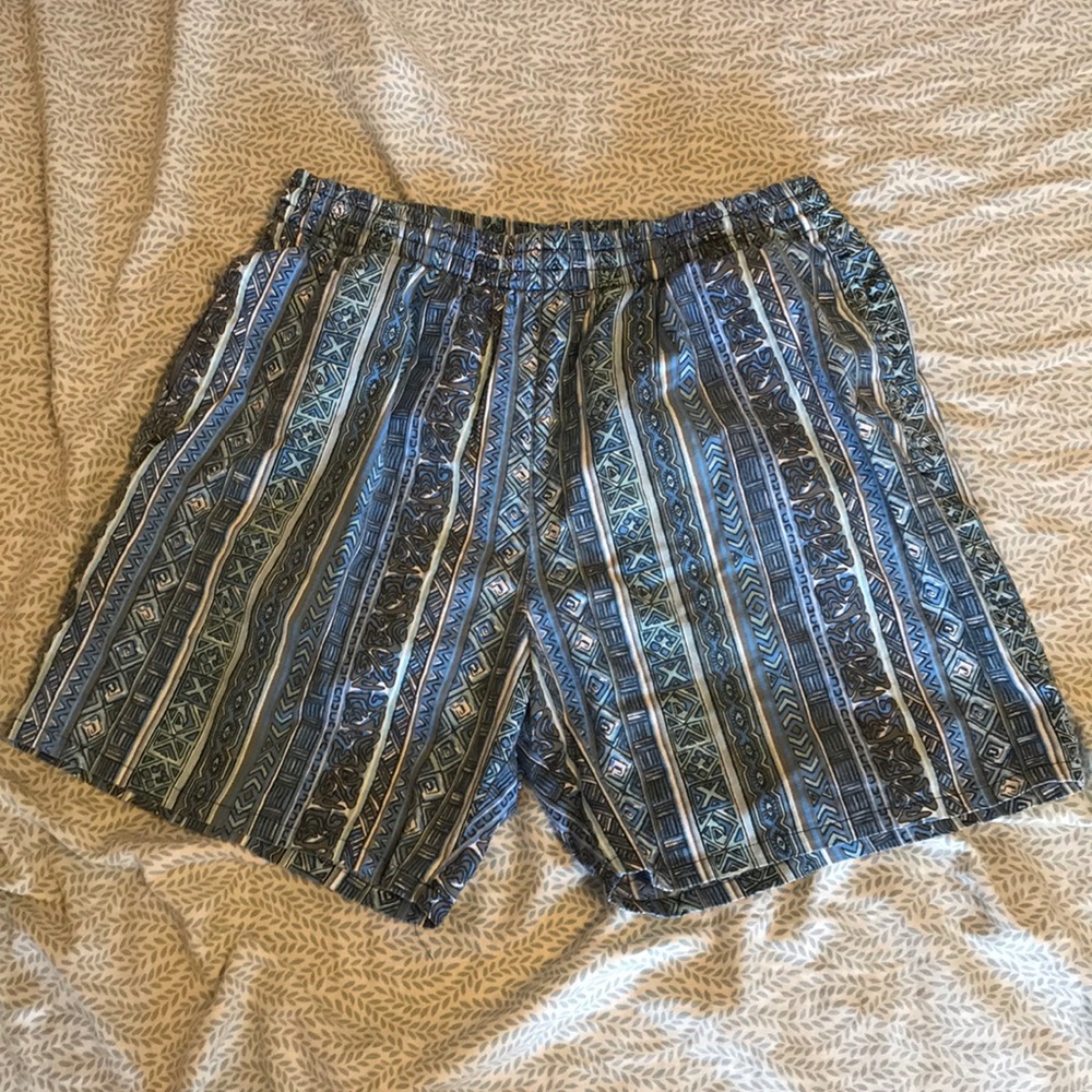 Crazy pattern swim trunks